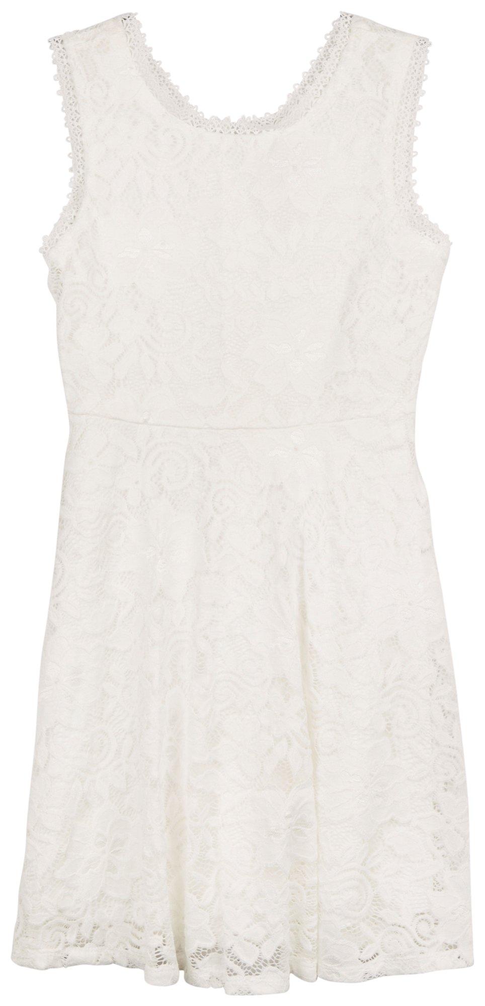 Speechless Big Girls White Lace Floral Dress