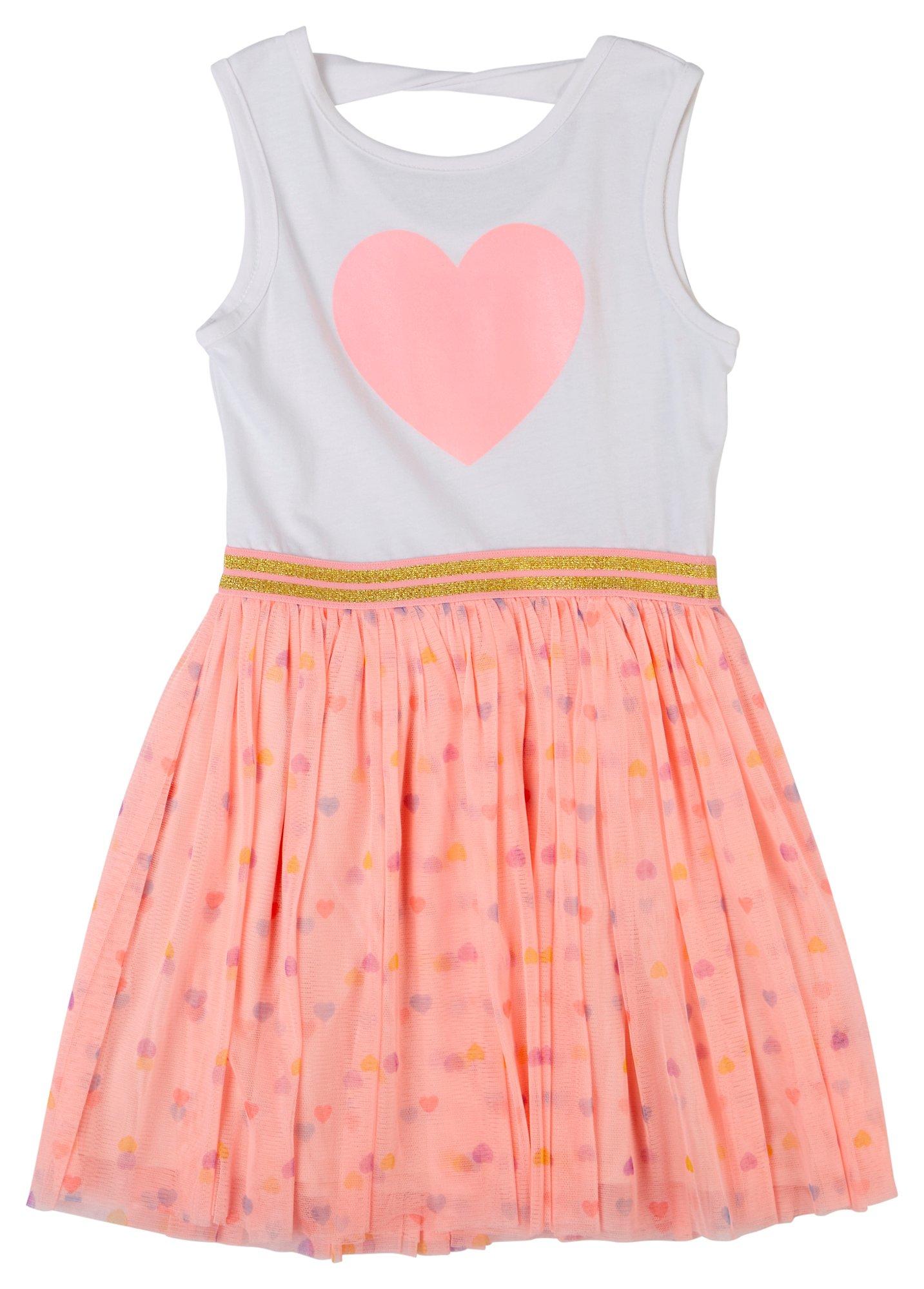 Limited Too Big Girls Big Heart Mixed Media Dress