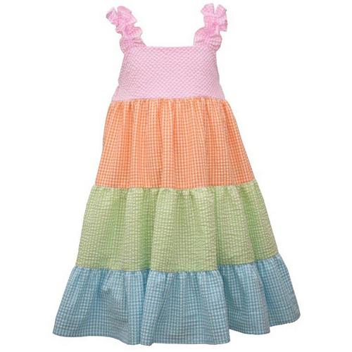 Little Girls Colorblock Seersucker Dress
