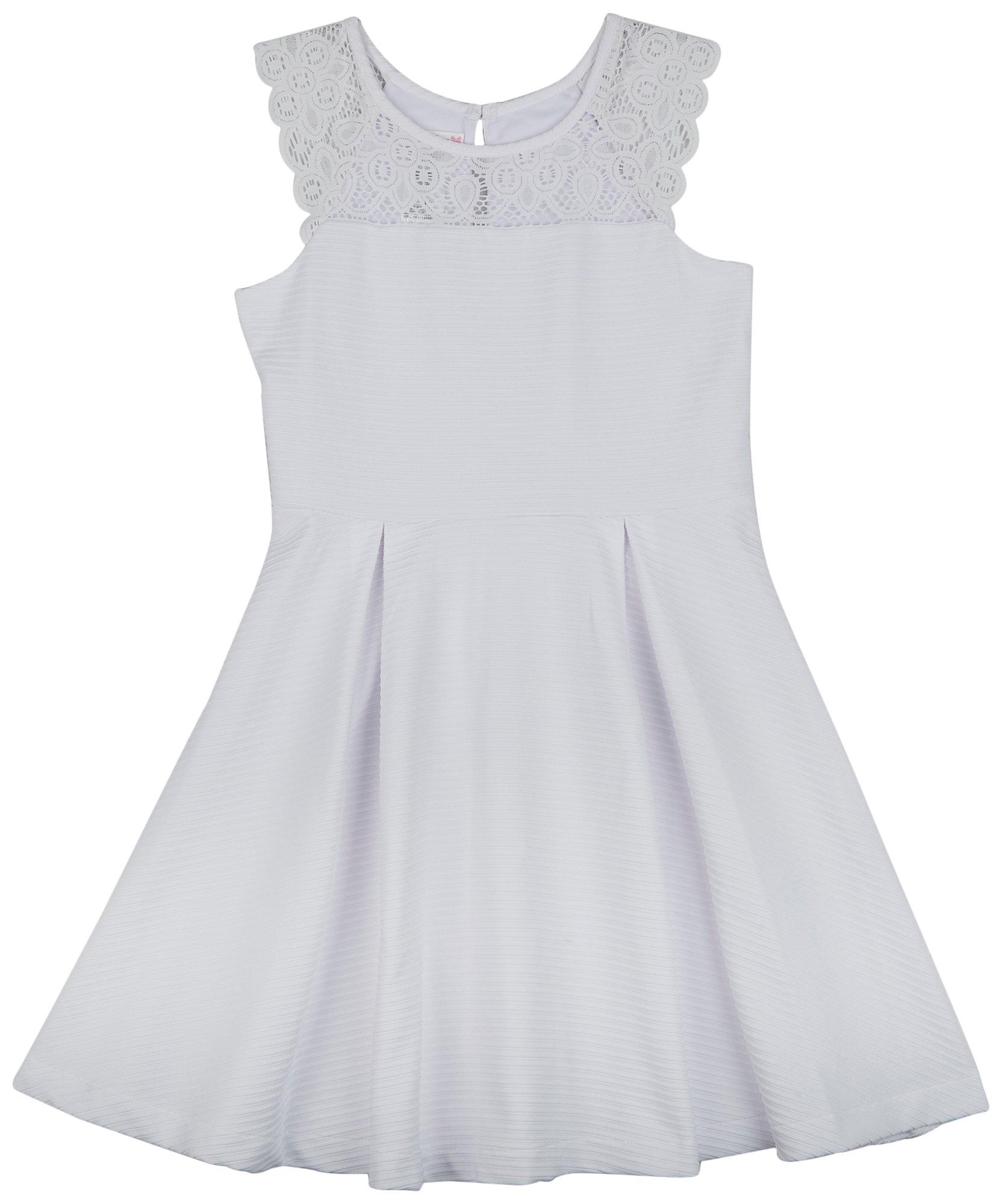 Bonnie Jean Big Girls Lace Yoke Skater Dress