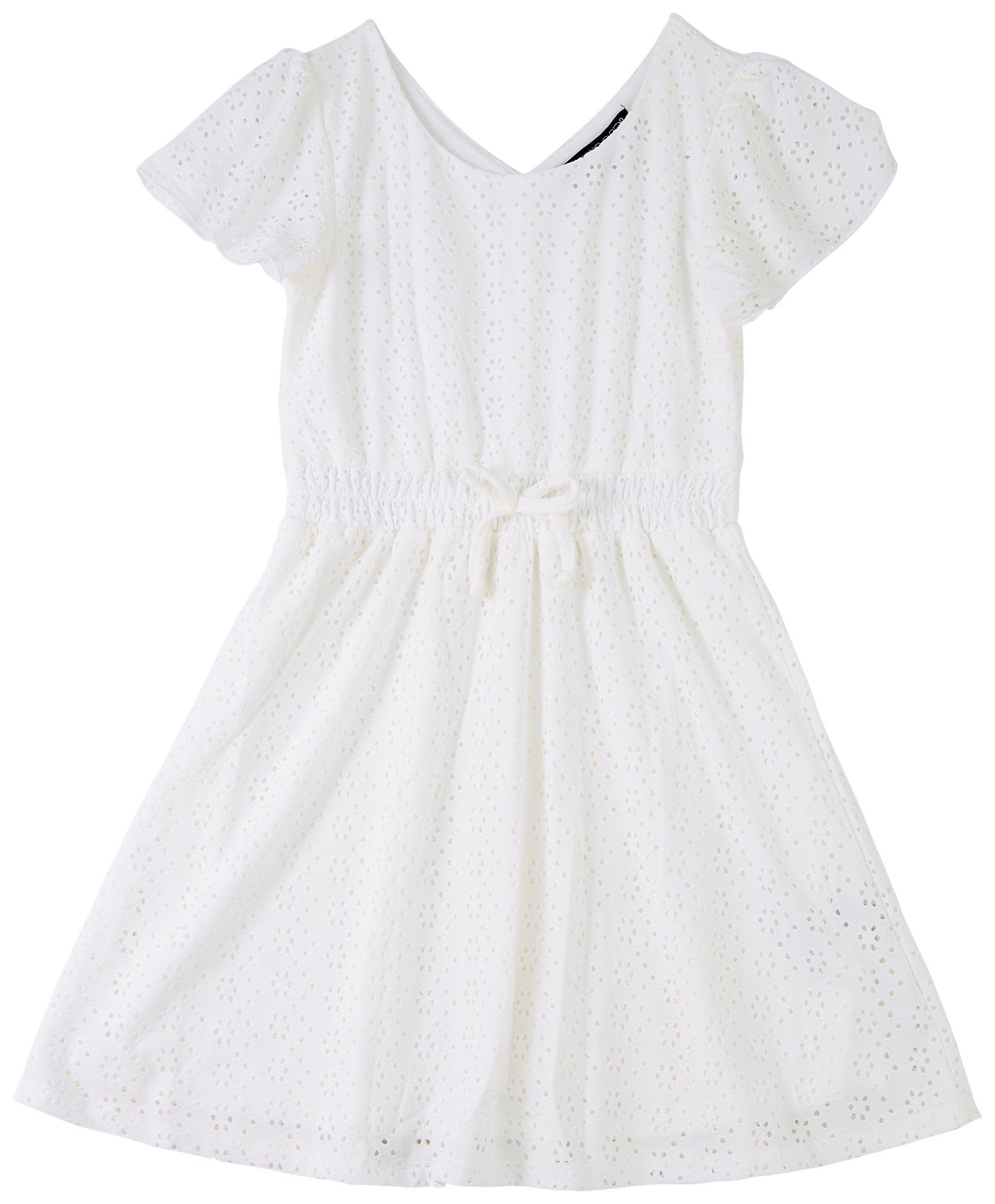 Trixxi Big Girls Solid Eyelet Dress
