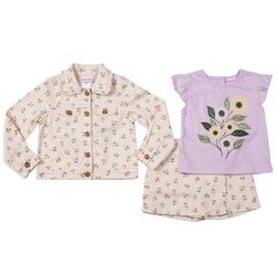 Little Lass Little Girls 3 Pc Floral Jacket Set