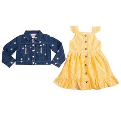 Little Lass Little Girls 2 Pc. Jacket Lace Dress Set
