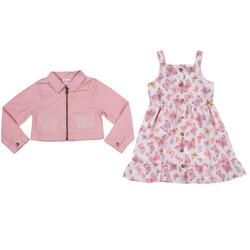 Little Girls 2 Pc. Jacket Butterfly Dress Set