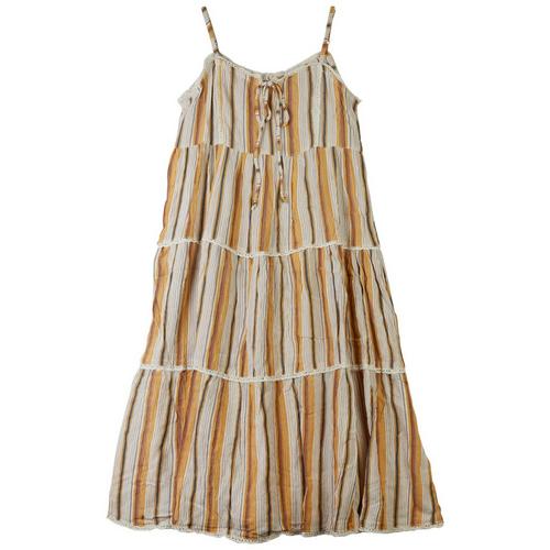 Big Girls Vertical Stripe Maxi Dress