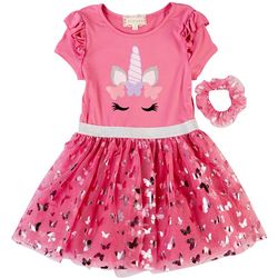 Btween Little Girls Unicorn Butterfly Tutu Dress