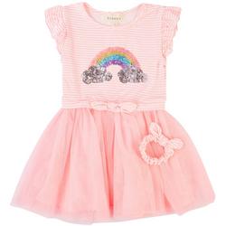 Little Girls Rainbow Sequin Stripe Tutu Dress