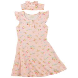 Little Girls Floral Sleeveless Dress