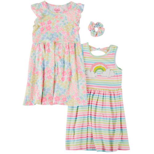 Freestyle Little Girls 2-pk. Rainbow Floral Dress Set