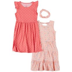 Freestyle Little Girls 2-pk. Floral Polka Dot Dress Set