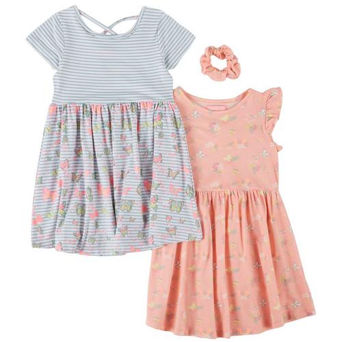 Freestyle Little Girls 2-pk. Butterfly Stripe Dress Set