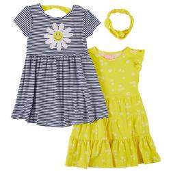 Little Girls 2-pk. Daisy Stripe Dress Set