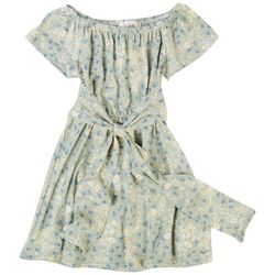 Pinc Little Girls Floral Print Belted Dress