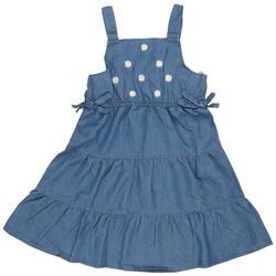 Little Girls Daisy Denim Woven Dress