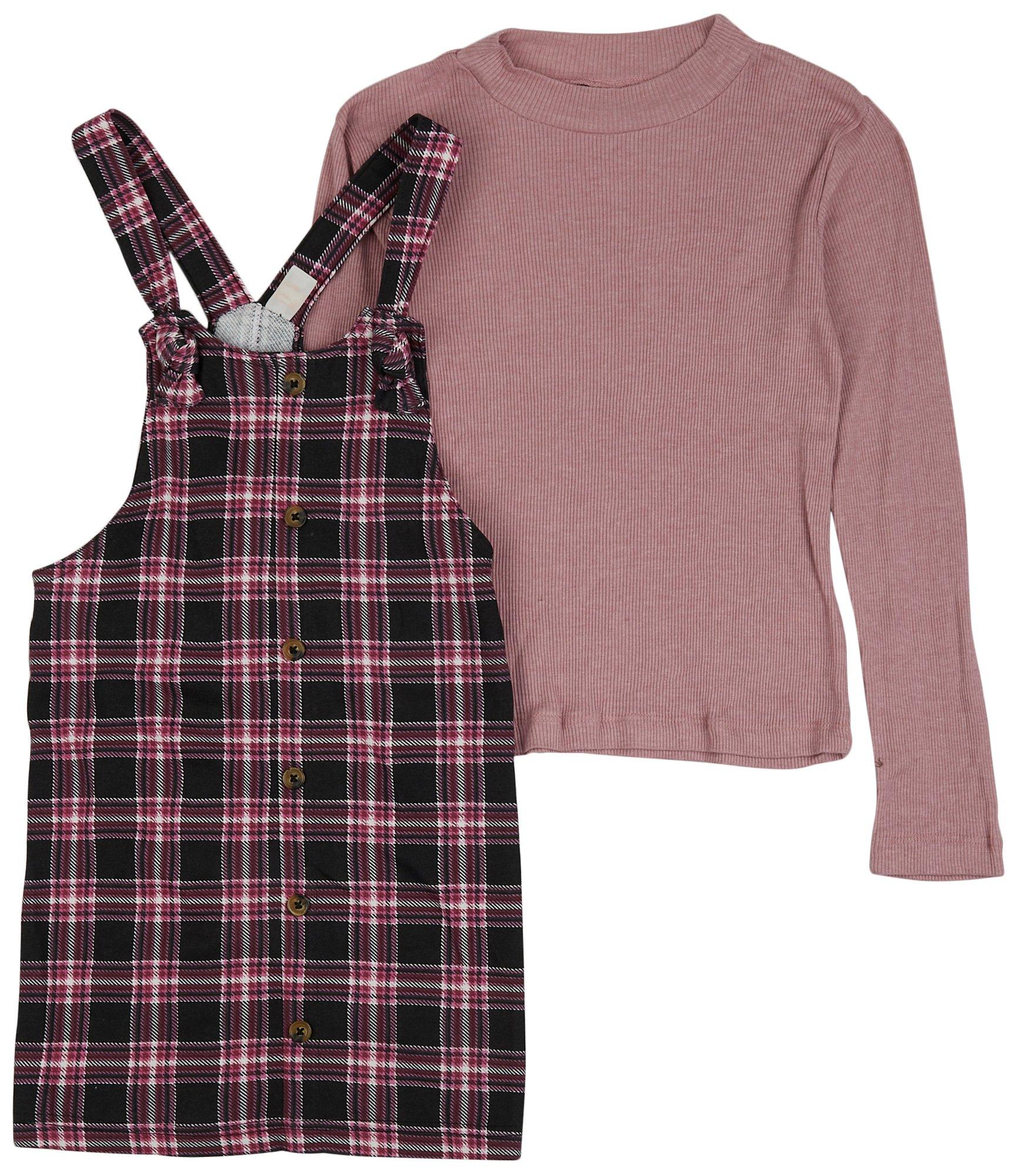 Sweet Butterfly Big Girls 2 pc. Plaid Jumper Set