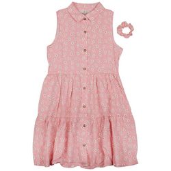 SWEET BUTTERFLY Big Girls 2-pc Set Floral Shirt Dress