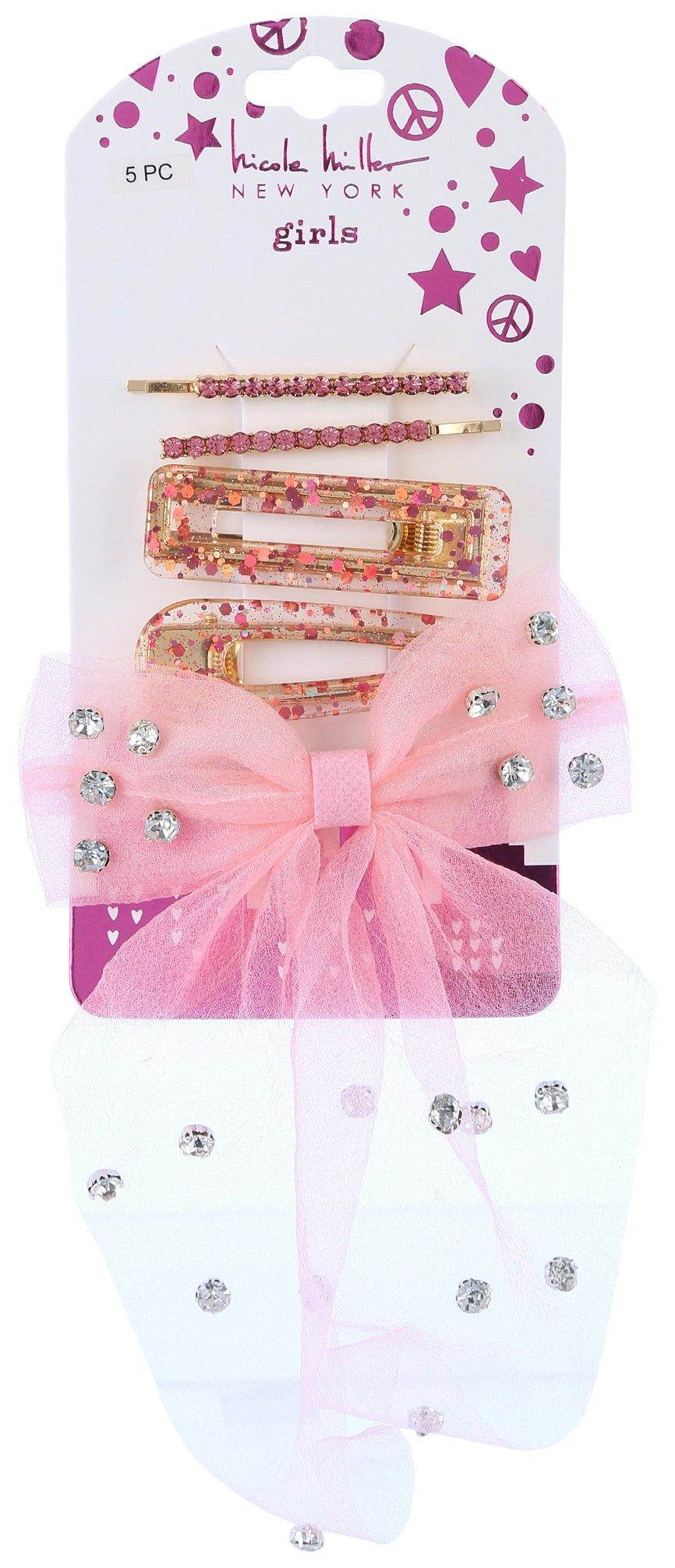 Nicole Miller Girls 5-pc. Hair Clips With Bow