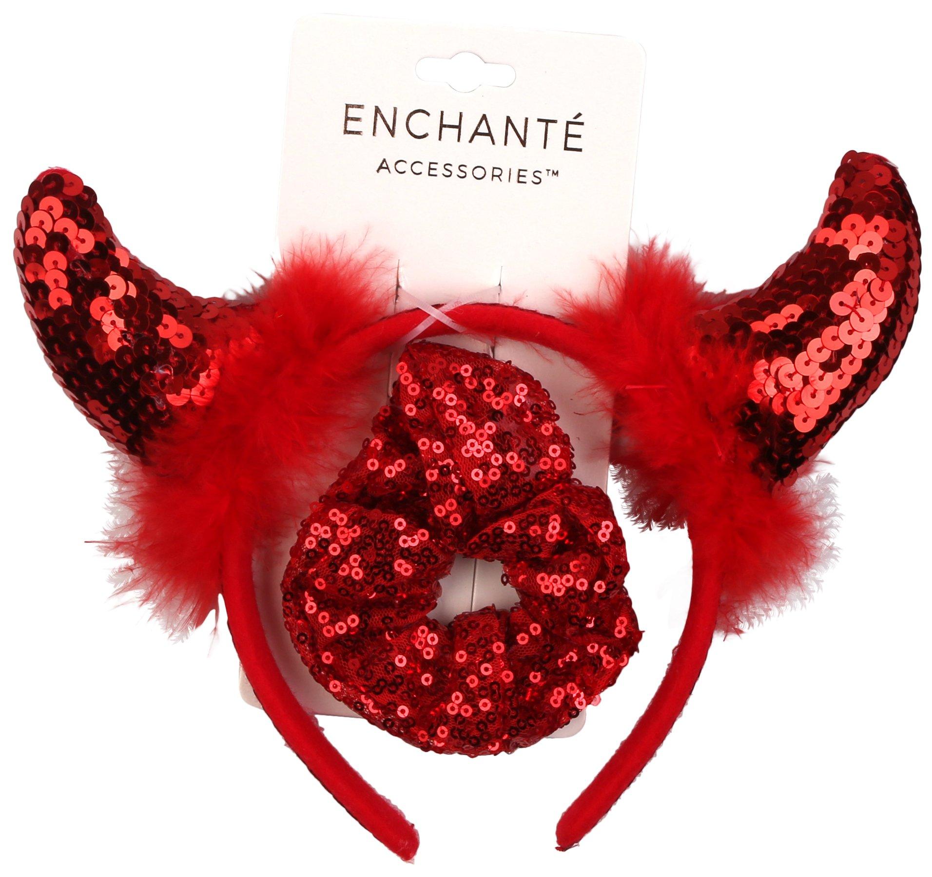 2 Pc Halloween Devil Headband & Scrunchie Set