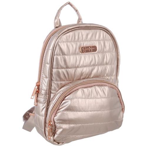 Jessica Simpson Girls Metallic Quilted Backpack