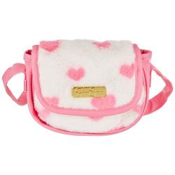 Girls Heart Fur Crescent Shoulder Bag