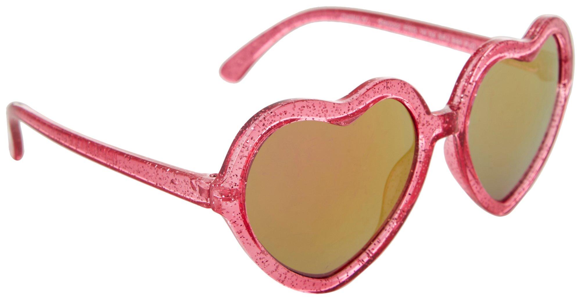 Girls Glittered Heart Shape Sunglasses