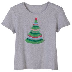 Dot & Zazz Big Girls Christmas Tree Print Short Sleeve Top