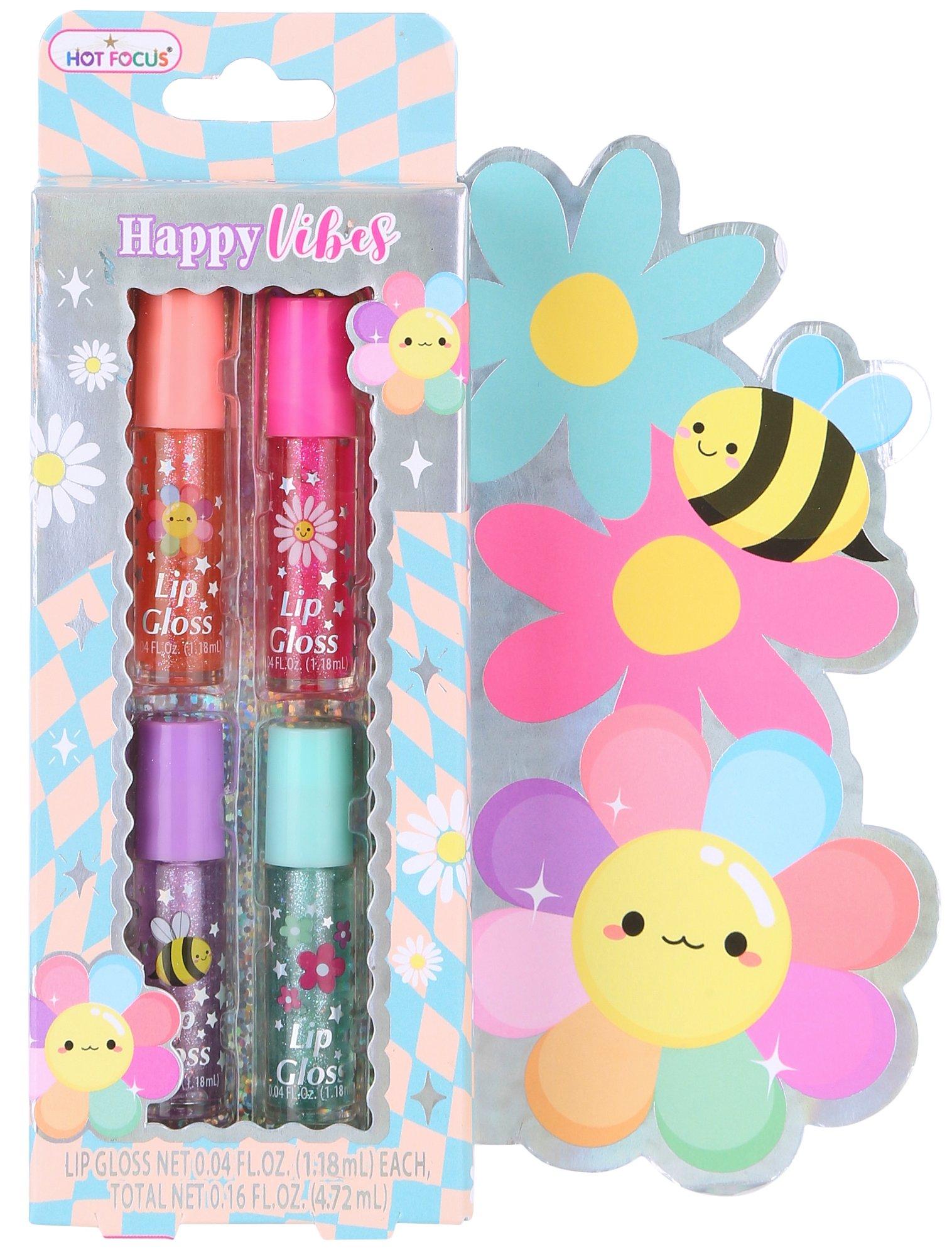 Hot Focus Girls 4 Pc Scented Happy Lip Gloss Set