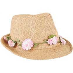 Girls Flower Crown Fedora Hat