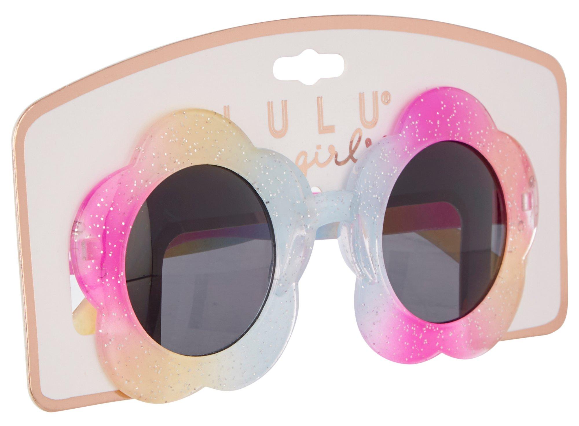 Girls Glitter Flower Sunglasses
