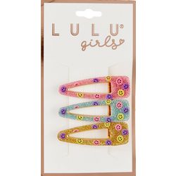 Lulu Girls 3-pc. Smile Glitter Hair Clip Set