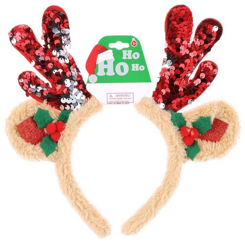 Fantasia Plush Sequined Reindeer Party Headband