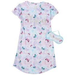 Big Girls Butterfly Palm Frond Sleep Gown