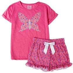 Big Girls 2-pc. Butterfly Floral Pajama Set