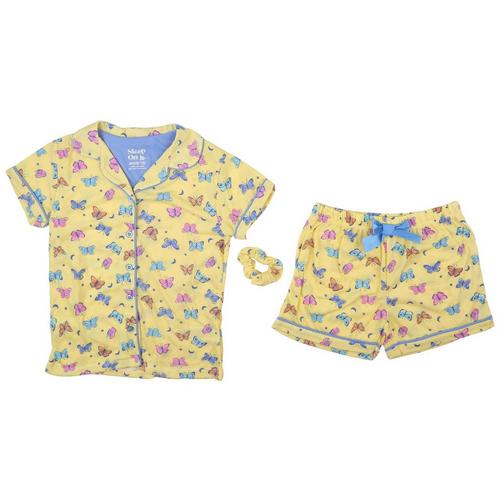 Big Girls 3-pc. Butterfly Coat Pajama Set