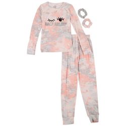 Rene Rofe Big Girls Half Asleep Print Tiedye Pajama Set