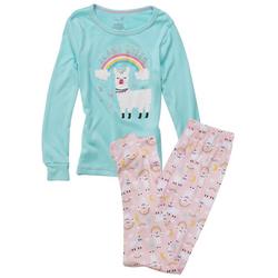 Big Girls Llama Screen Print Pajama Set