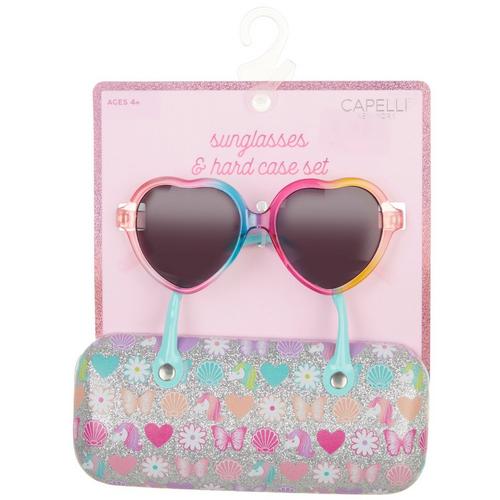 Capelli Girls 2-pc Heart Sunglasses and Hard Case