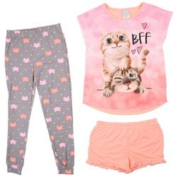 Little & Big Girls 3-pc. Cat BFF Pajama Set