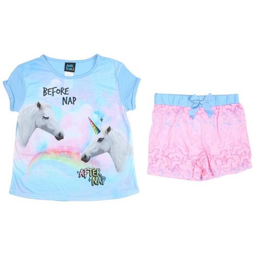 Big Girls 2-pc. Unicorn Nap Pajama Short Set