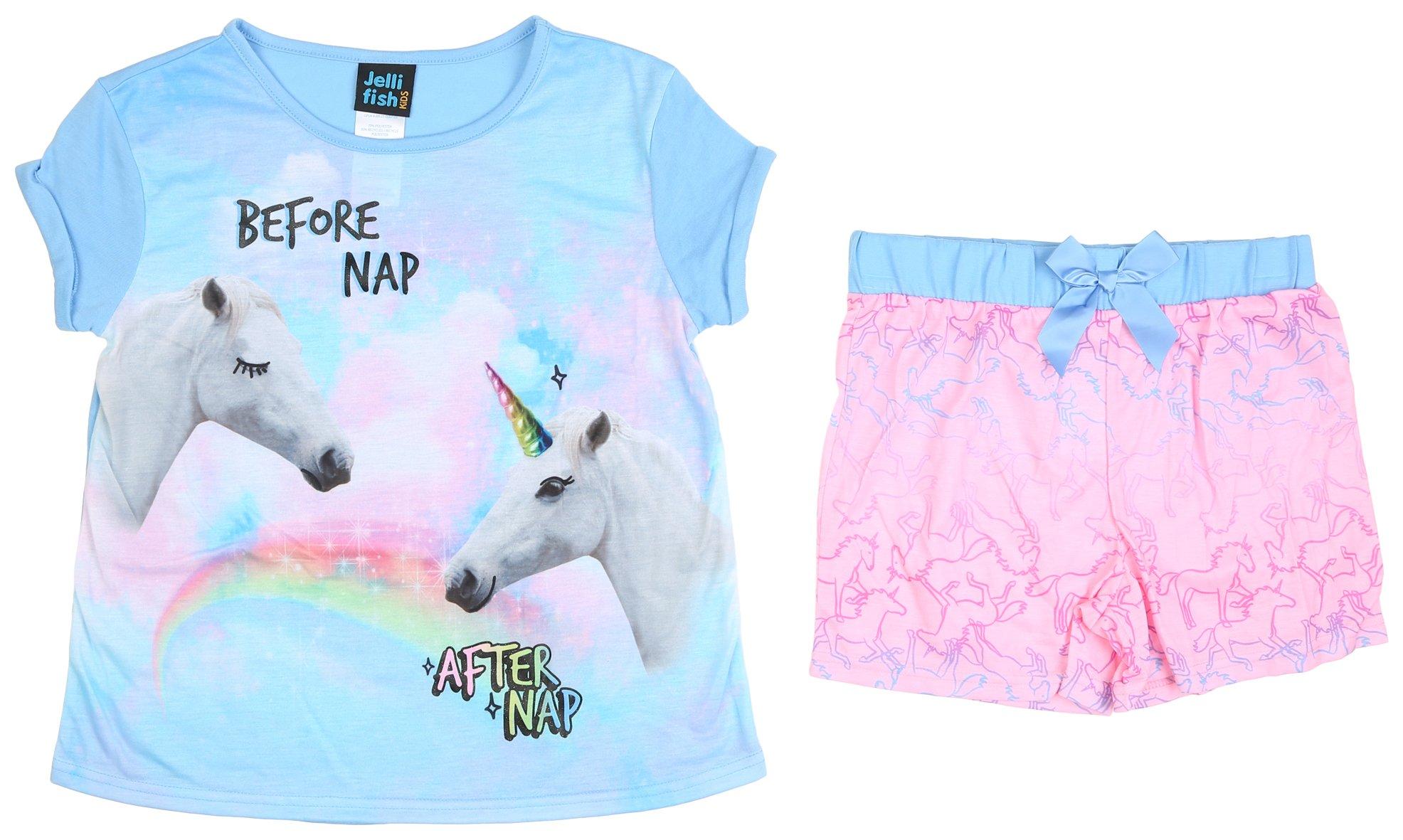 Big Girls 2-pc. Unicorn Nap Pajama Short Set