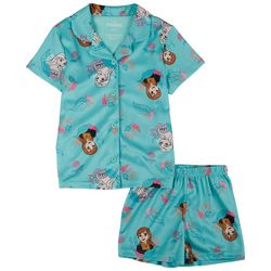 Frozen Little Girls 2pc. Ana & Elsa Garden Print Pajama Set
