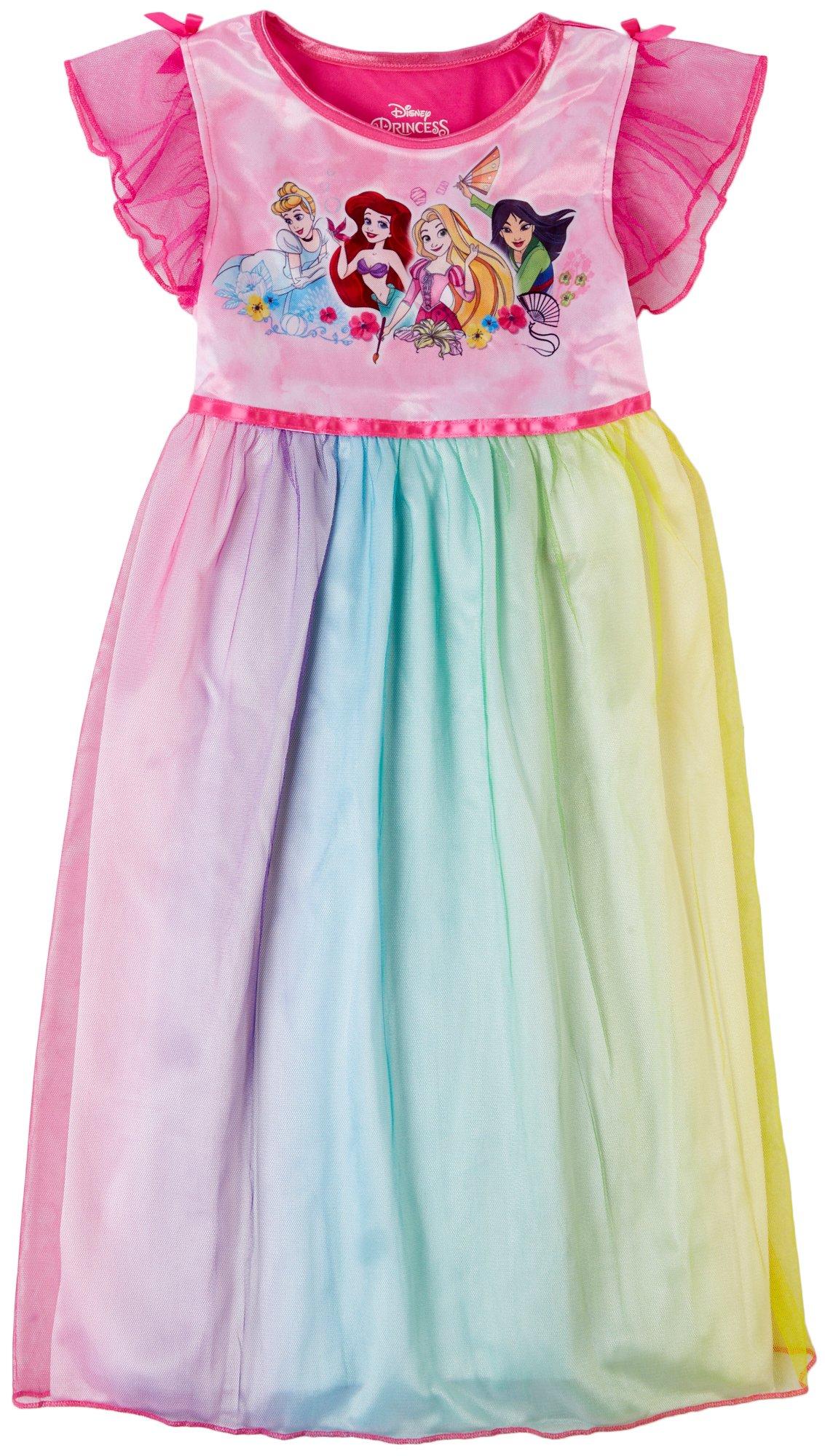 Little Girls Disney Princess Mesh Sleep Gown