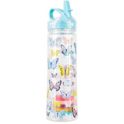 Girls Butterfly Water Bottle & Hair Tie Set