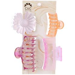 Girls 4pk Mixed Claw Clips Collection Set