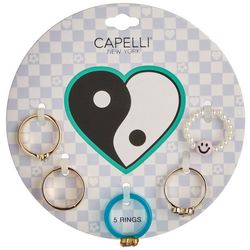 Capelli NY Girls 5-pc Diamond Heart & Smiley Face Ring Set