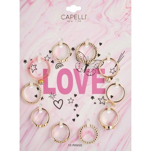 Capelli Girls 10-pc. Butterfly, Heart, & Diamond Ring