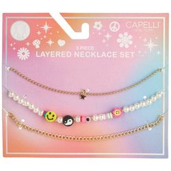 Capelli Girls 3 Piece Layered Necklace Set