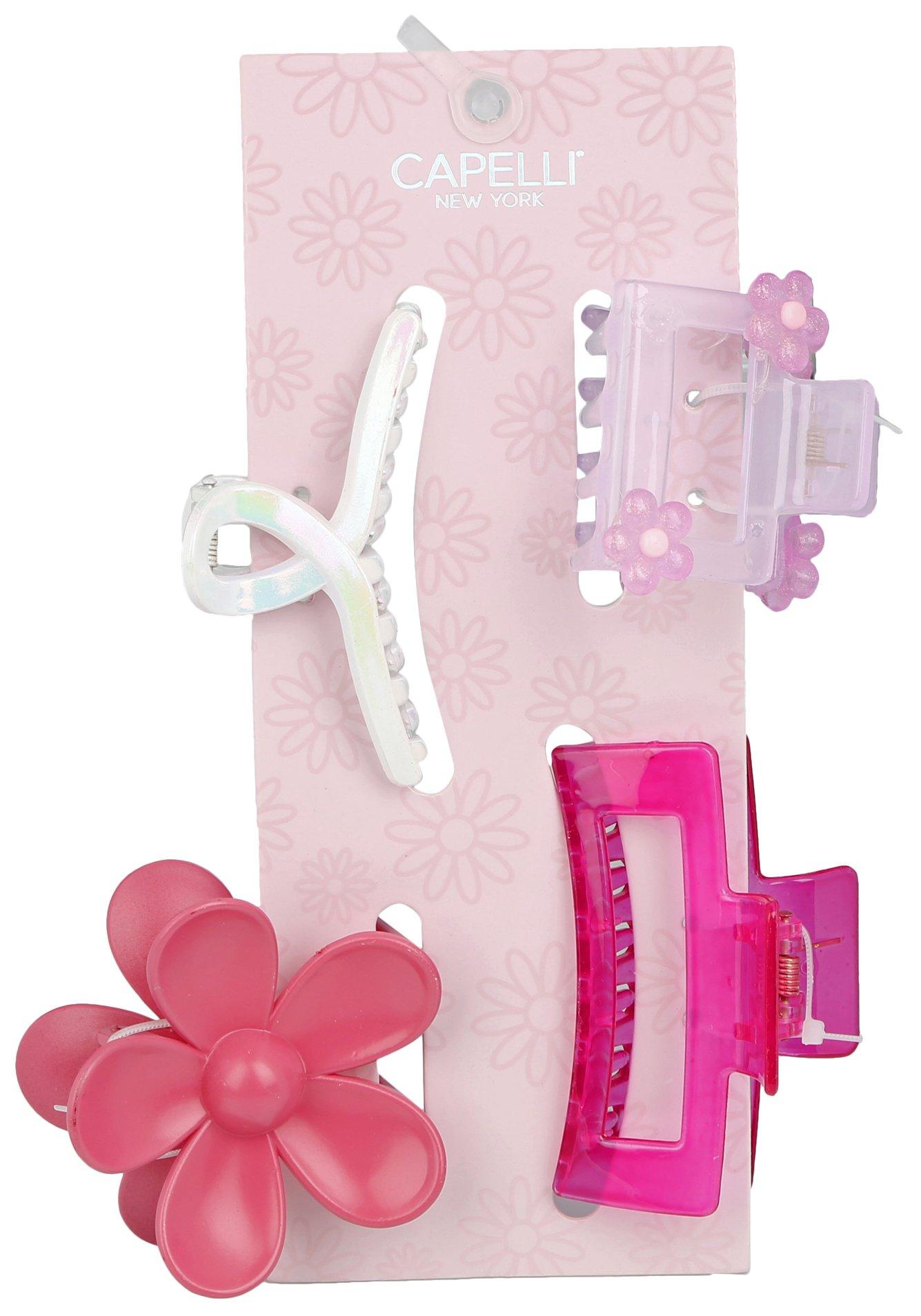 Girls 4pk Claw Clips Collection Set