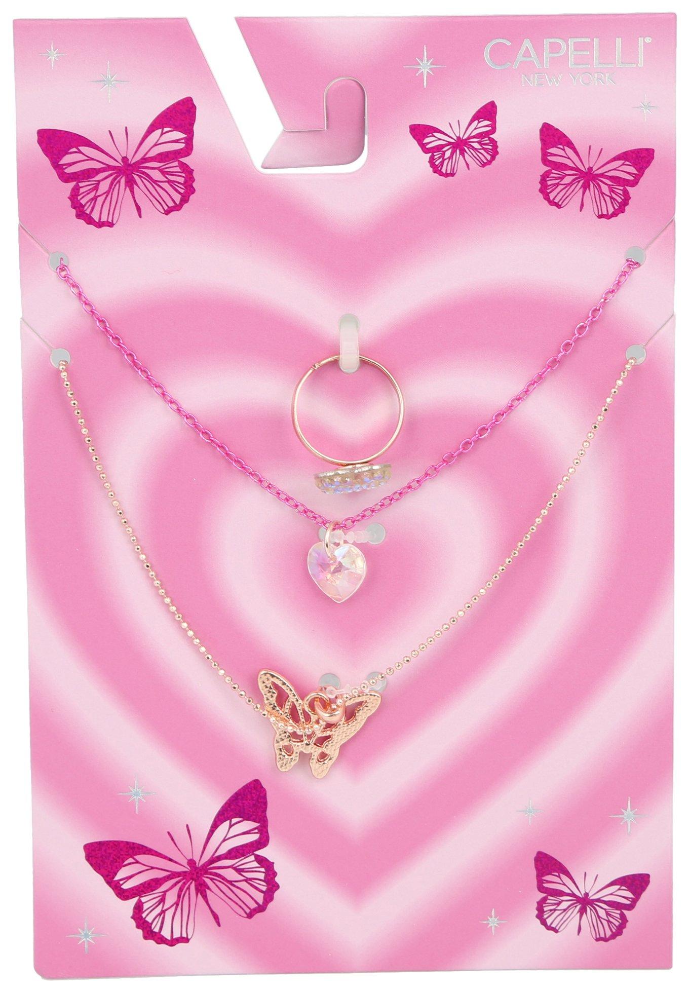 Capelli NY Girls 3pk. Ring And Necklace Collection Set