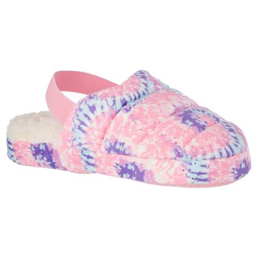 Capelli Girls Solid Faux Fur Floral Screen Slippers